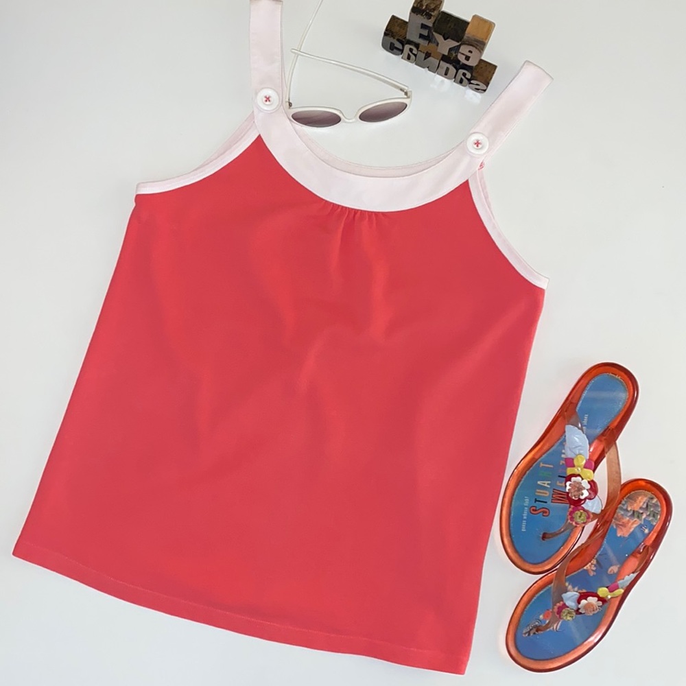 🌴LILLY PULITZER Mesh Scooped Neck Tank in Coral